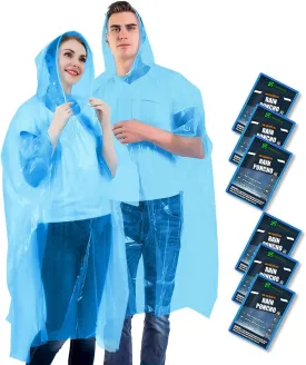 Disposable Rain Ponchos for Kids 6 Pack/Adults 10 and 6 Pack/Ponchos Family 6 Pack Extra Thicker Emergency Ponchos