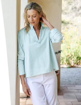 Frank & Eileen - Popover Henley in Sea Foam Stain