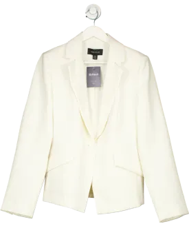 Karen Millen Cream Tailored Crepe Single Breasted Blazer Jacket UK 12