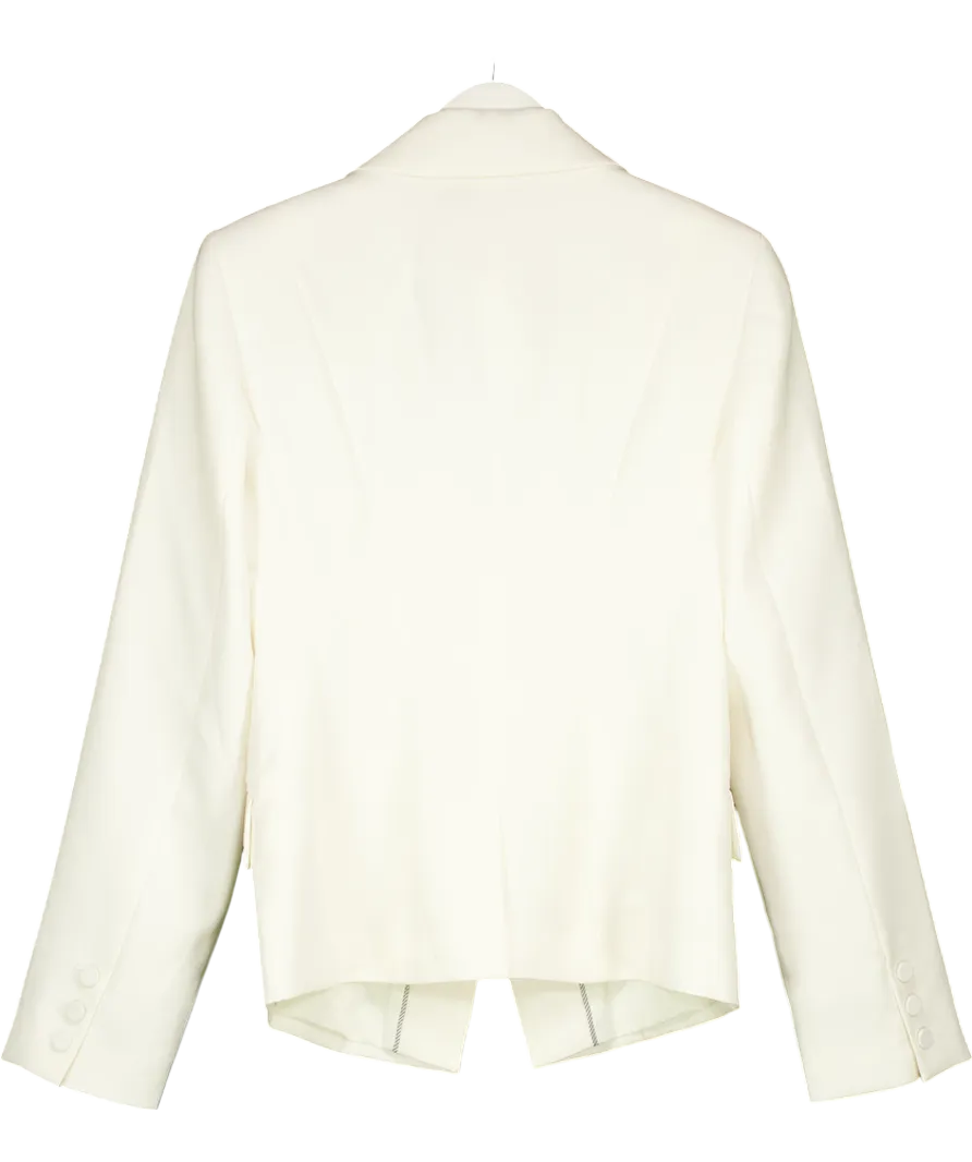 Karen Millen Cream Tailored Crepe Single Breasted Blazer Jacket UK 12