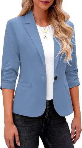 LookbookStore Blazers for Women Suit Jackets Dressy 3/4 Sleeve Blazer Business Casual Outfits for Work