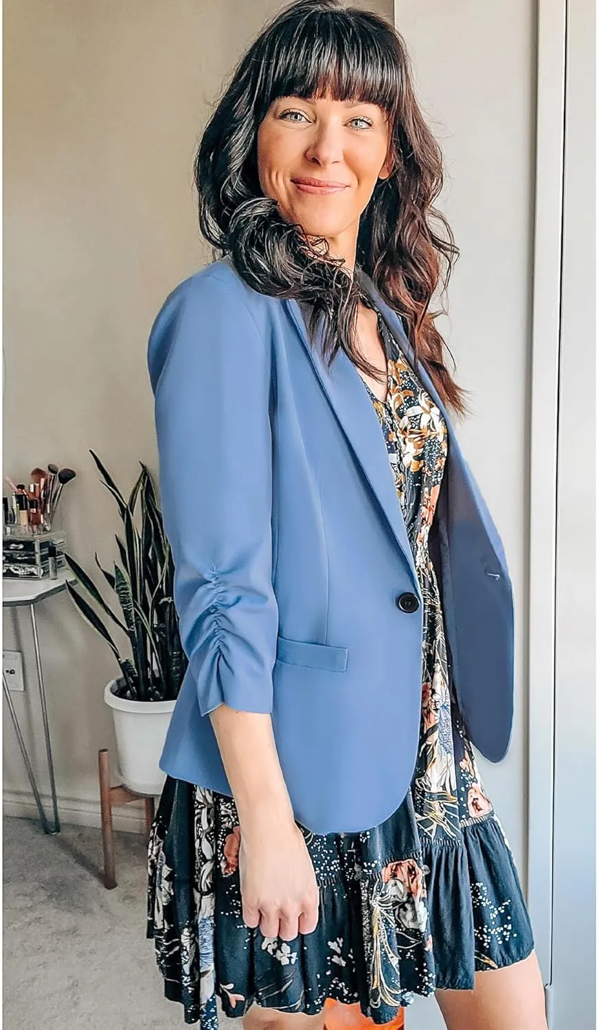 LookbookStore Blazers for Women Suit Jackets Dressy 3/4 Sleeve Blazer Business Casual Outfits for Work