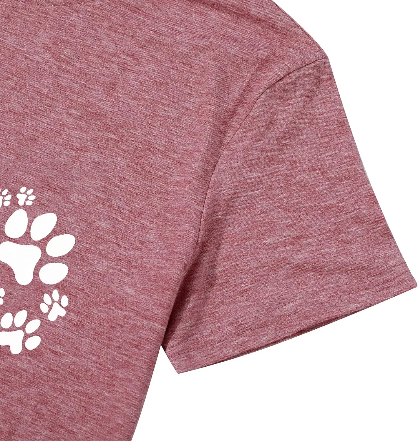 Paw Love Shirt Dog Lover Shirts for Women Paw Print Heart Tee Shirt Cute Dog Mom Short Sleeve Tee Tops