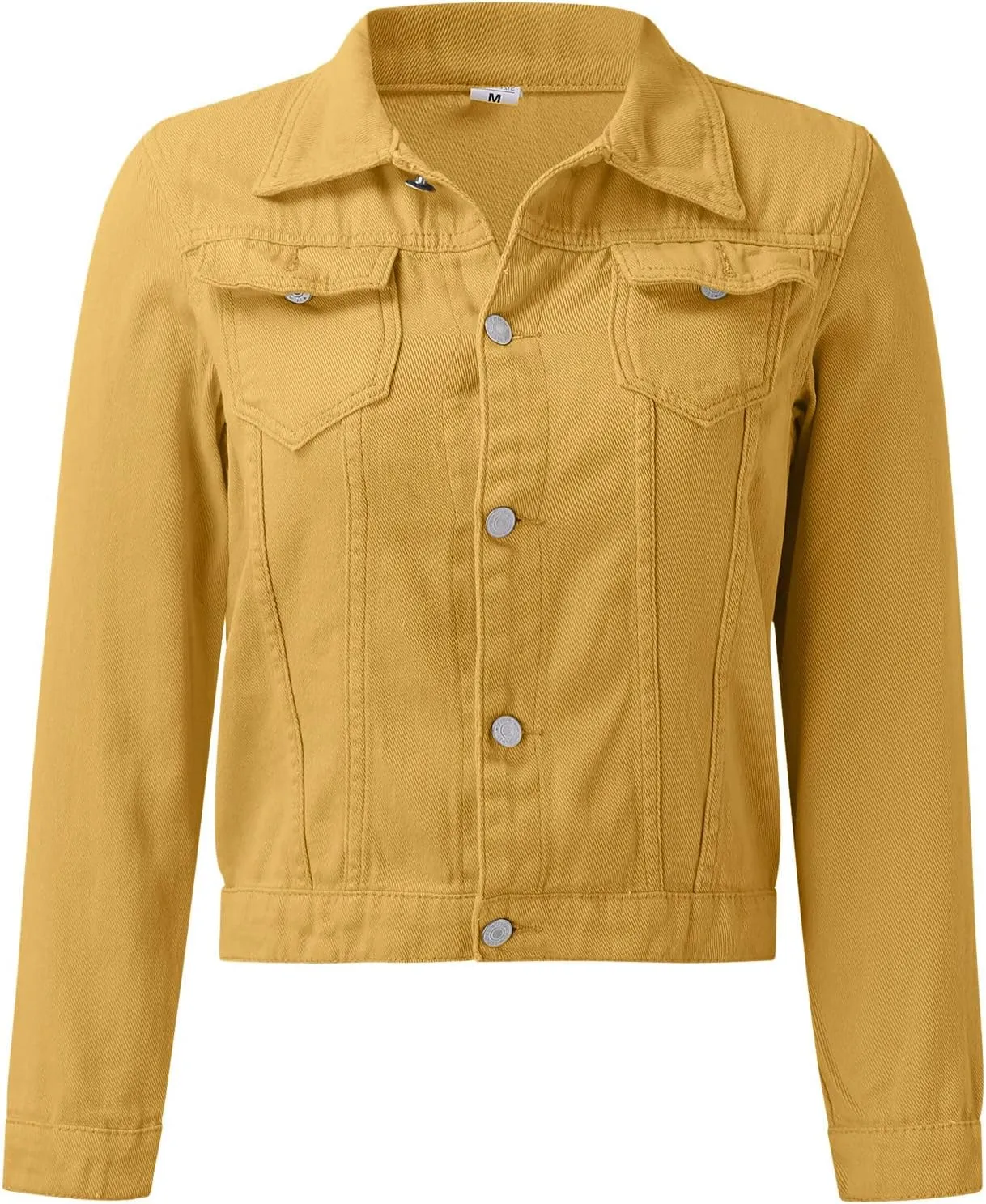 Women's Coat Casual Basic Solid Color Long Sleeve Button Down Classic Denim Coat Autumn Loose Jackets with Pockets