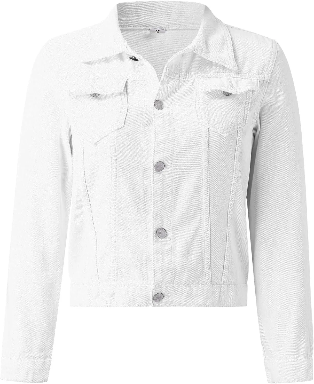 Women's Coat Casual Basic Solid Color Long Sleeve Button Down Classic Denim Coat Autumn Loose Jackets with Pockets